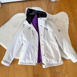 Gerry 3-in-1 Systems Women's Winter Ski Snow Jacket Full Zip White/Purple size S